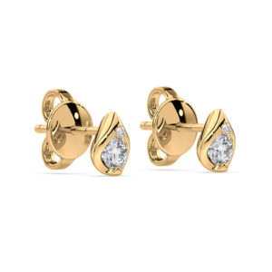 Dainty Canadian Diamond Stud Earrings in Yellow Gold