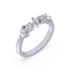 De Beers Forevermark Diamond Mosaic Style Anniversary Ring in Platinum