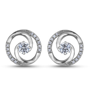 Canadian Diamond Center Of My Universe Stud Earrings in White Gold