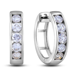 Classic White Gold Canadian Diamond Hoop Earrings