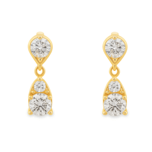 Canadian Diamond Drop Earrings in Yellow Gold