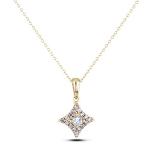 Canadian Diamond Star Style Pendant in Yellow Gold