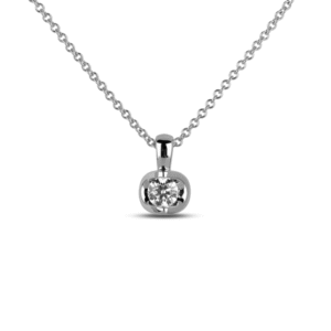 Canadian Diamond Tension Set Solitaire Pendant in 14K White Gold | 0.30 Carat