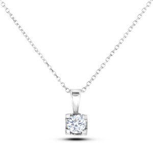 Classic Solitaire Canadian Diamond Pendant in 14K White Gold | 0.50 Carat