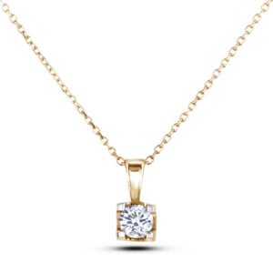 Classic Solitaire Canadian Diamond Pendant in 14K Yellow Gold | 0.50 Carat