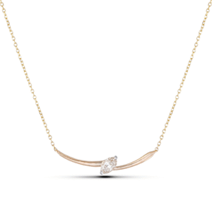 Marquise Shaped Canadian Diamond Solitaire Necklace in Yellow Gold