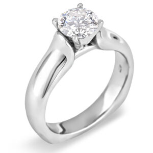 GIA Diamond Solitaire Engagement Ring in 18K White Gold