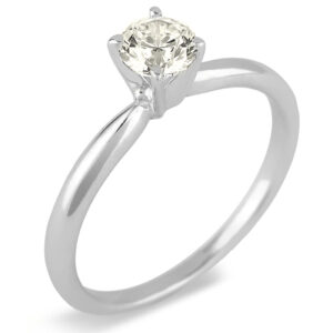 Canadian Diamond Solitaire Engagement Ring In White Gold