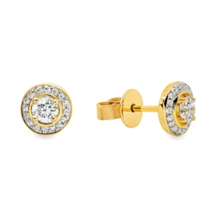 De Beers Forevermark Diamond Halo Stud Earrings in 18K Yellow Gold | 0.22 Carat TW