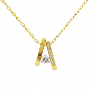Abstract 18K Gold Necklace with De Beers Forevermark Diamond