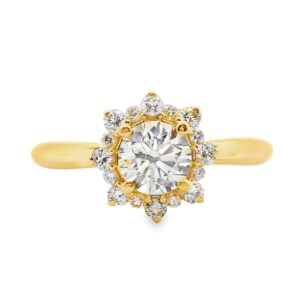De Beers Forevermark Diamond Floral Halo Ring in 18K Yellow Gold
