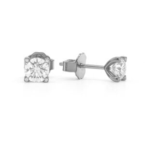 De Beers Forevermark Solitaire Diamond Stud Earrings with Diamond-Accented Prong in 18K Gold | 2.05 Carat TW