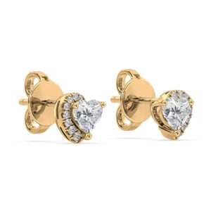 De Beers Forevermark Diamond Half Halo Stud Earrings in 18K Yellow Gold