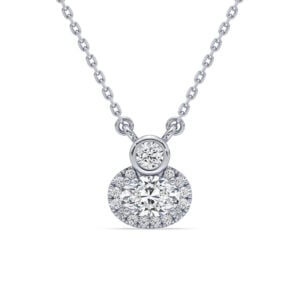 De Beers Forevermark Diamond Halo Necklace in 14K White Gold
