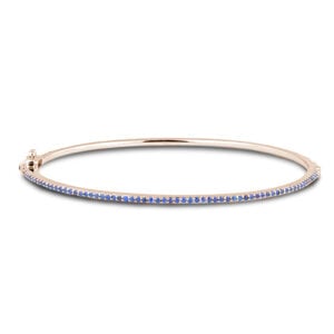 1.35 Carat TW Sapphire Eternity Bangle Bracelet in Rose Gold