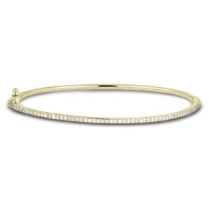 Canadian Diamond Eternity Bangle Bracelet in Yellow Gold
