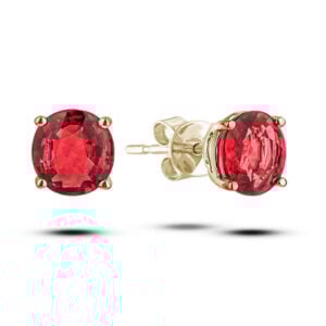 Garnet Stud Earrings in Yellow Gold | 0.67 CTW