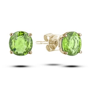 Peridot Stud Earrings in Yellow Gold