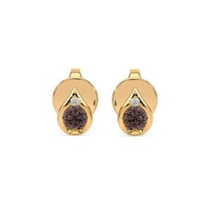Dainty Desert Diamond Stud Earrings in Yellow Gold
