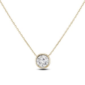 De Beers Forevermark Diamond Bezel Set Necklace in 14K Yellow Gold | 0.70 Carat TW