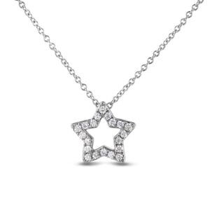 Diamond Star Pendant in White Gold
