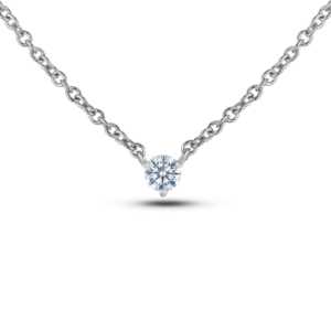 GIA Diamond Solitaire Necklace in 14K White Gold | 0.30 Carat