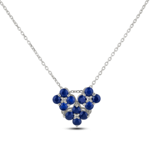 Canadian Diamond and Blue Sapphire Interchangeable Heart Pendant in White Gold