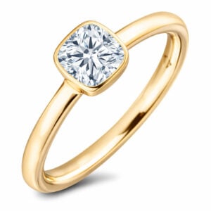 De Beers Forevermark Black Label Diamond Solitaire Bezel Set Engagement Ring in 18K Gold | 0.76 Carat (SI1 Clarity, H Color)