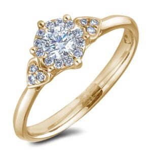 De Beers Forevermark Diamond Engagement Ring With Heart Detail in 14K Yellow Gold