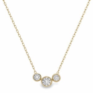 De Beers Forevermark Bezel Set Diamond Cluster Necklace in 18K Yellow Gold
