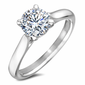 GIA Solitaire Engagement Ring in 14K White Gold 1.04 Carat ( I2 Clarity, G Color)