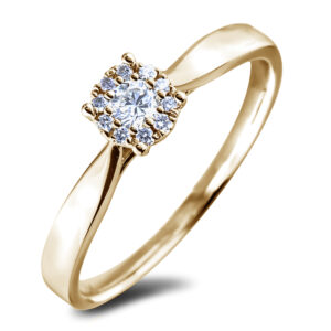 De Beers Forevermark Diamond Halo Ring in 14K Yellow Gold | 0.16 Carat TW