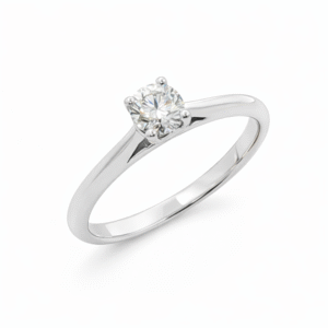GIA Certified Solitaire 0.32 Carat Diamond Engagement Ring in 14K White Gold