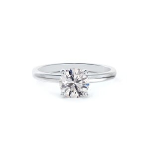 GIA Certified Solitaire Diamond Engagement Ring in 14K White Gold 0.37 Carat