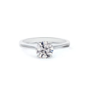 GIA Certified Solitaire Diamond Engagement Ring in 14K White Gold 0.34 Carat