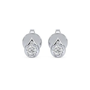 Dainty Canadian Diamond Stud Earrings in White Gold