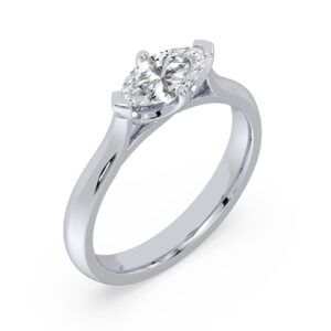 Solitaire GIA Diamond Engagement Ring in 14K White Gold