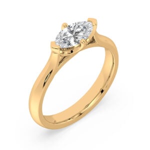 Marquise Cut Solitaire Canadian Diamond Engagement Ring in Yellow Gold