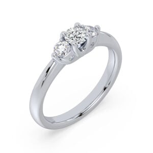 De Beers Forevermark Diamond Three Stone Ring With Hidden Details 14K White Gold