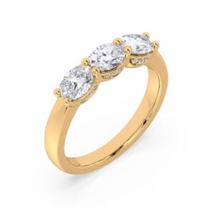 Black Label De Beers Forevermark Diamond Anniversary Ring with Hidden Detail in 18K Yellow Gold
