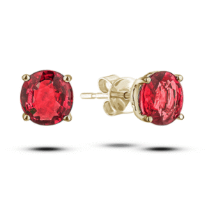 Ruby Stud Earrings in Yellow Gold | 0.77 Carat TW