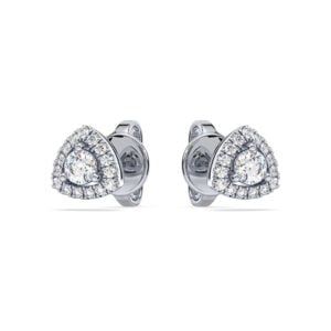 De Beers Forevermark Diamond Trilliant Halo Stud Earrings in 14K White Gold
