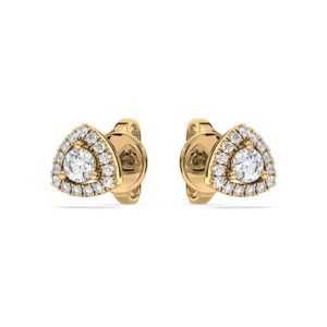 De Beers Forevermark Diamond Trilliant Halo Stud Earrings in 14K White Gold