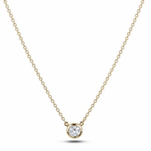 Bezel Set Canadian Diamond Solitaire Pendant in Yellow Gold