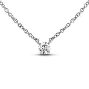 Canadian Diamond Solitaire Necklace in White Gold | 0.30 Carat
