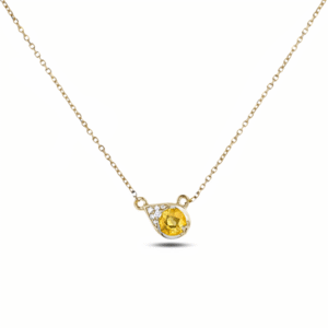 Canadian Diamond and Yellow Sapphire Necklace In Yellow