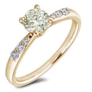 Canadian Diamond Engagement Ring in Yellow Gold