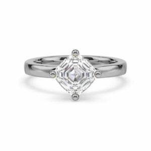 Asher Shaped De Beers Forevermark Diamond Engagement Ring in 18K White Gold | 1.28 Carat