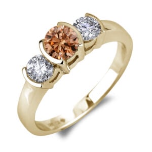 Desert Diamond and Canadian Diamond Ring In Yellow Gold