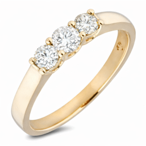 Canadian Diamond Three Stone Anniversary Band In Yellow Gold